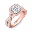 FlyerFit® 14K Pink Gold Split Shank Engagement Ring