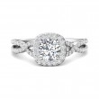 FlyerFit® 18K White Gold Split Shank Engagement Ring