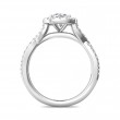 FlyerFit® 18K White Gold Split Shank Engagement Ring