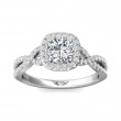 FlyerFit® 18K White Gold Split Shank Engagement Ring