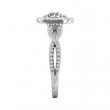 FlyerFit® 18K White Gold Split Shank Engagement Ring