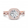 FlyerFit® 18K Pink Gold Split Shank Engagement Ring