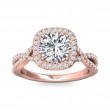 FlyerFit® 18K Pink Gold Split Shank Engagement Ring