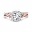 FlyerFit® 14K Pink Gold Shank And White Gold Top Split Shank Engagement Ring