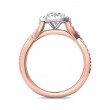 FlyerFit® 14K Pink Gold Shank And White Gold Top Split Shank Engagement Ring