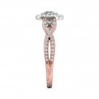 FlyerFit® 18K Pink Gold Shank And White Gold Top Split Shank Engagement Ring