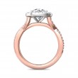 FlyerFit® 18K Pink Gold Shank And White Gold Top Split Shank Engagement Ring