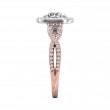 FlyerFit® 18K Pink Gold Shank And White Gold Top Split Shank Engagement Ring