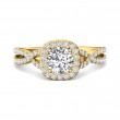 FlyerFit® 18K Yellow Gold Split Shank Engagement Ring