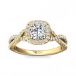 FlyerFit® 18K Yellow Gold Split Shank Engagement Ring