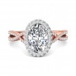 FlyerFit® 14K Pink Gold Shank And White Gold Top Split Shank Engagement Ring