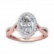 FlyerFit® 14K Pink Gold Shank And White Gold Top Split Shank Engagement Ring