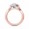 FlyerFit® 14K Pink Gold Shank And White Gold Top Split Shank Engagement Ring