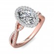 FlyerFit® 14K Pink Gold Shank And White Gold Top Split Shank Engagement Ring