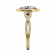 FlyerFit® 18K Yellow Gold Split Shank Engagement Ring