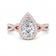 FlyerFit® 18K Pink Gold Split Shank Engagement Ring