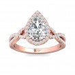 FlyerFit® 18K Pink Gold Split Shank Engagement Ring