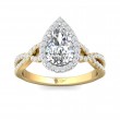 FlyerFit® 18K Yellow Gold Shank And White Gold Top Split Shank Engagement Ring