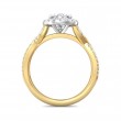 FlyerFit® 18K Yellow Gold Shank And White Gold Top Split Shank Engagement Ring