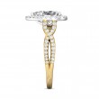 FlyerFit® 18K Yellow Gold Shank And White Gold Top Split Shank Engagement Ring