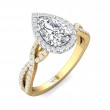 FlyerFit® 18K Yellow Gold Shank And White Gold Top Split Shank Engagement Ring