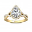 FlyerFit® 18K Yellow Gold Split Shank Engagement Ring