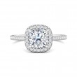 FlyerFit® 14K White Gold Micropave Halo Engagement Ring