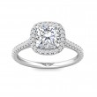 FlyerFit® 14K White Gold Micropave Halo Engagement Ring