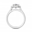 FlyerFit® 14K White Gold Micropave Halo Engagement Ring