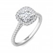 FlyerFit® 14K White Gold Micropave Halo Engagement Ring