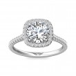 FlyerFit® 14K White Gold Micropave Halo Engagement Ring