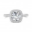 FlyerFit® 18K White Gold Micropave Halo Engagement Ring