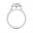 FlyerFit® 14K White Gold Micropave Halo Engagement Ring