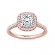 FlyerFit® 14K Pink Gold Micropave Halo Engagement Ring