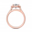 FlyerFit® 14K Pink Gold Micropave Halo Engagement Ring