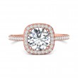 FlyerFit® 18K Pink Gold Micropave Halo Engagement Ring