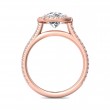 FlyerFit® 18K Pink Gold Micropave Halo Engagement Ring