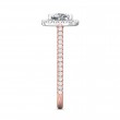 FlyerFit® 18K Pink Gold Shank And White Gold Top Micropave Halo Engagement Ring