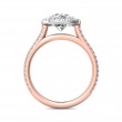 FlyerFit® 14K Pink Gold Shank And White Gold Top Micropave Halo Engagement Ring