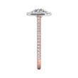 FlyerFit® 14K Pink Gold Shank And White Gold Top Micropave Halo Engagement Ring