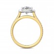 FlyerFit® 18K Yellow Gold Shank And White Gold Top Micropave Halo Engagement Ring