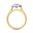 FlyerFit® 18K Yellow Gold Shank And White Gold Top Micropave Halo Engagement Ring