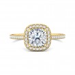 FlyerFit® 14K Yellow Gold Micropave Halo Engagement Ring