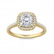 FlyerFit® 14K Yellow Gold Micropave Halo Engagement Ring