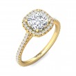 FlyerFit® 14K Yellow Gold Micropave Halo Engagement Ring