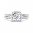 FlyerFit® 18K White Gold Split Shank Engagement Ring