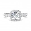 FlyerFit® Platinum Micropave Halo Engagement Ring