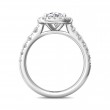 FlyerFit® Platinum Micropave Halo Engagement Ring