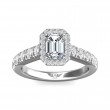 FlyerFit® 14K White Gold Micropave Halo Engagement Ring