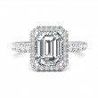 FlyerFit® Platinum Micropave Halo Engagement Ring